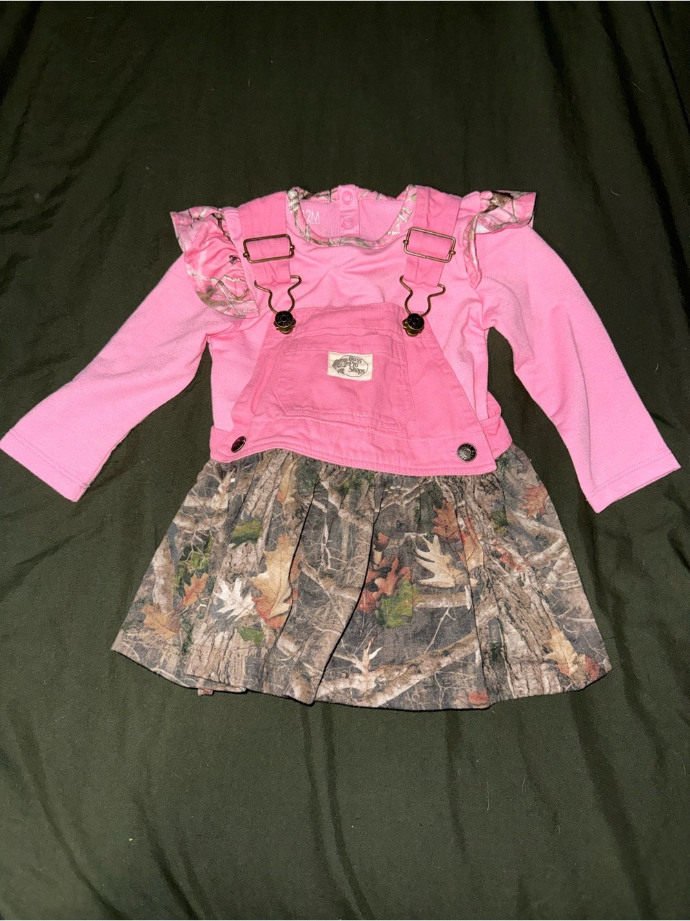 Bass Pro Shops Pink Infant Romper with Camo Trim
